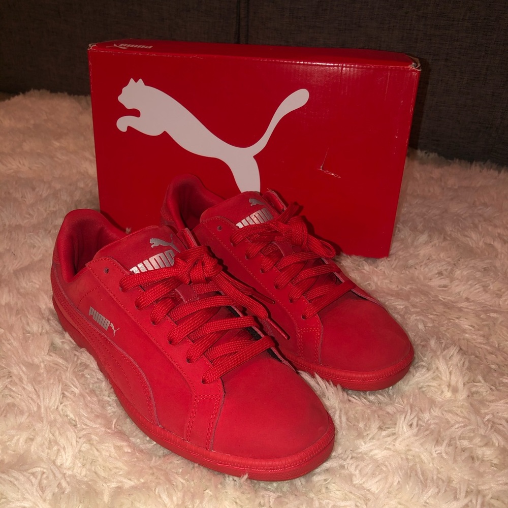 Red Nubuck Puma Classics Size 7